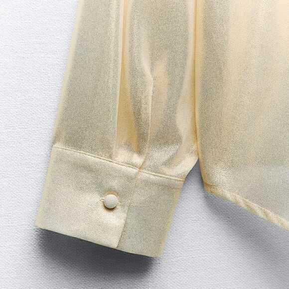 ZARA GOLD METALLIC SHIRT - Picture 11 of 12